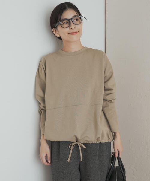 URBAN RESEARCH DOORS（アーバンリサーチドアーズ）の「ヘムドロストロングスリーブプルオーバー（Tシャツ/カットソー・レディース・チャコールグレー/オートミール/ライトカーキ・MEDIUM）」の21枚目の写真