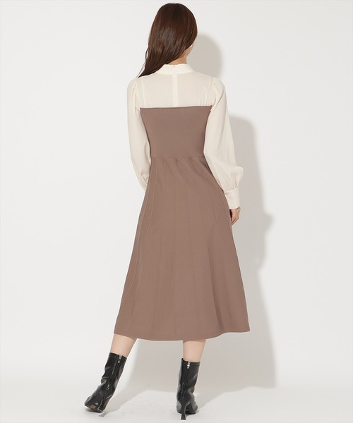 AND COUTURE(アンドクチュール)の「ボウタイ×ニットドッキングワンピース(ワンピース・レディース・ブラック/ダークブラウン・FREE)」の22枚目の写真