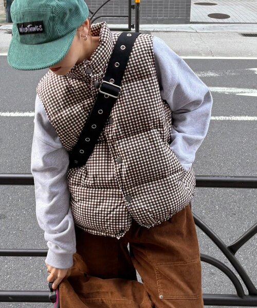 CIAOPANIC TYPY(チャオパニックティピー)の「【UNISEX】ギンガムチェック中綿ベスト(ベスト・レディース・ネイビー/レッド/ブラウン・MEDIUM/LARGE)」の2枚目の写真