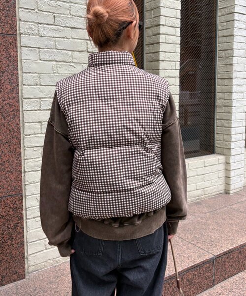 CIAOPANIC TYPY(チャオパニックティピー)の「【UNISEX】ギンガムチェック中綿ベスト(ベスト・レディース・ネイビー/レッド/ブラウン・MEDIUM/LARGE)」の22枚目の写真