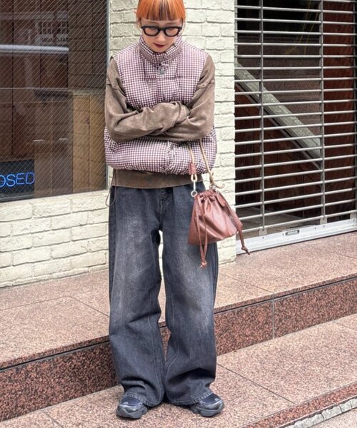 CIAOPANIC TYPY(チャオパニックティピー)の「【UNISEX】ギンガムチェック中綿ベスト(ベスト・レディース・ネイビー/レッド/ブラウン・MEDIUM/LARGE)」の21枚目の写真