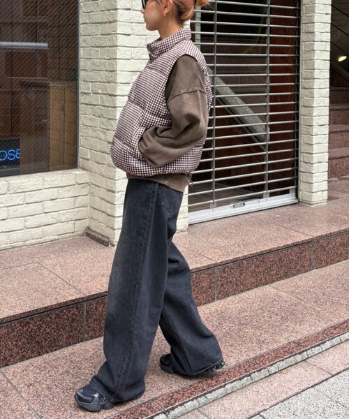 CIAOPANIC TYPY(チャオパニックティピー)の「【UNISEX】ギンガムチェック中綿ベスト(ベスト・レディース・ネイビー/レッド/ブラウン・MEDIUM/LARGE)」の20枚目の写真