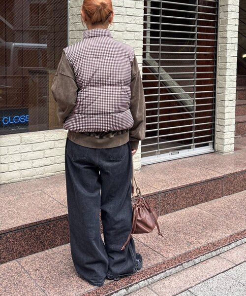 CIAOPANIC TYPY(チャオパニックティピー)の「【UNISEX】ギンガムチェック中綿ベスト(ベスト・レディース・ネイビー/レッド/ブラウン・MEDIUM/LARGE)」の19枚目の写真