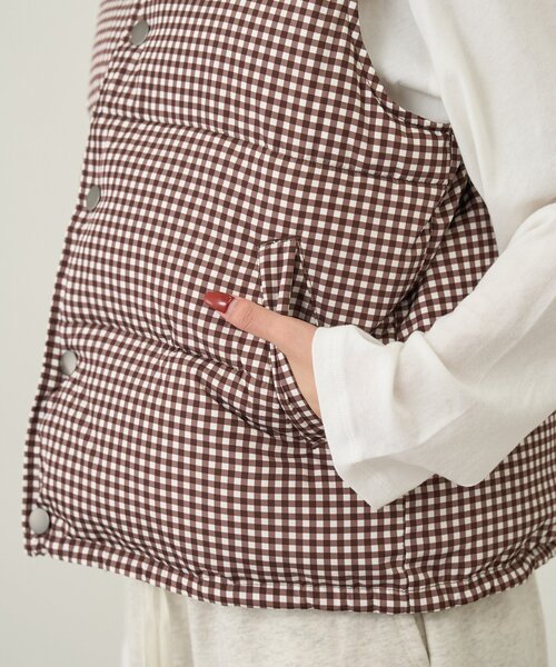 CIAOPANIC TYPY(チャオパニックティピー)の「【UNISEX】ギンガムチェック中綿ベスト(ベスト・レディース・ネイビー/レッド/ブラウン・MEDIUM/LARGE)」の15枚目の写真