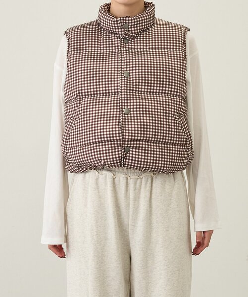 CIAOPANIC TYPY(チャオパニックティピー)の「【UNISEX】ギンガムチェック中綿ベスト(ベスト・レディース・ネイビー/レッド/ブラウン・MEDIUM/LARGE)」の12枚目の写真