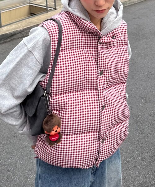 CIAOPANIC TYPY(チャオパニックティピー)の「【UNISEX】ギンガムチェック中綿ベスト(ベスト・レディース・ネイビー/レッド/ブラウン・MEDIUM/LARGE)」の7枚目の写真