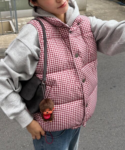 CIAOPANIC TYPY(チャオパニックティピー)の「【UNISEX】ギンガムチェック中綿ベスト(ベスト・レディース・ネイビー/レッド/ブラウン・MEDIUM/LARGE)」の9枚目の写真