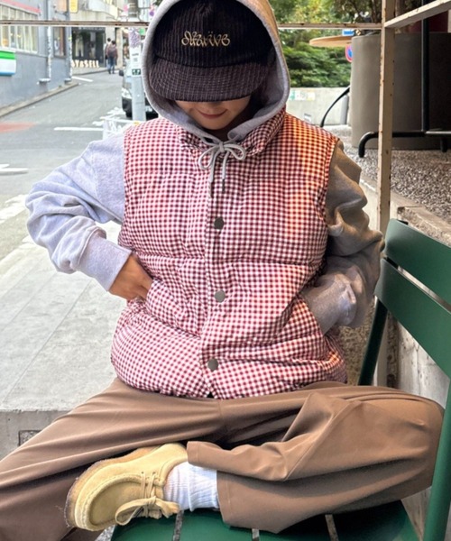 CIAOPANIC TYPY(チャオパニックティピー)の「【UNISEX】ギンガムチェック中綿ベスト(ベスト・レディース・ネイビー/レッド/ブラウン・MEDIUM/LARGE)」の1枚目の写真