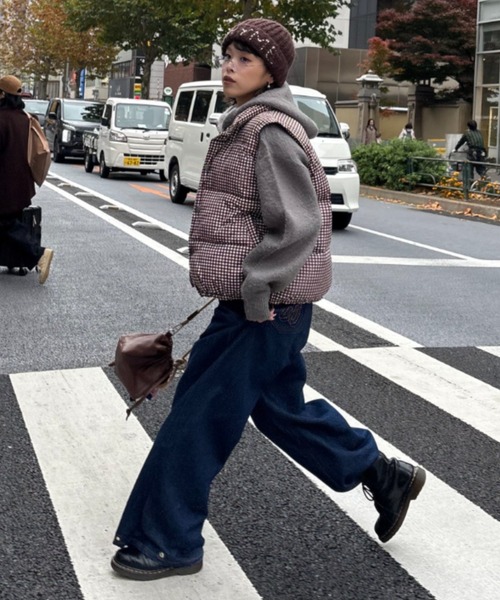 セール】【UNISEX】ギンガムチェック中綿ベスト（ベスト）｜CIAOPANIC
