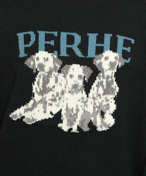 PUBLUX(パブリュクス)の「PUBLUX/パブリュクス ダルメシアン ドッグデザイン ジャガード ニット 限定展開(ニット/セーター・レディース・ナチュラル/ブラック/ネイビー/グリーン・MEDIUM/LARGE/SMALL)」の19枚目の写真