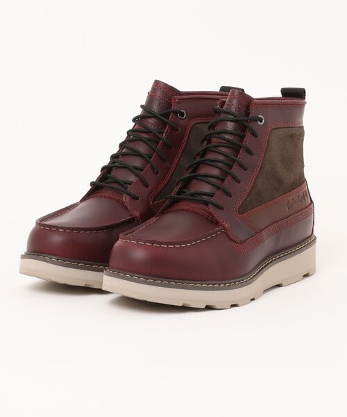 Timberland(ティンバーランド)の「Timberland ティンバーランド BRITTON MILLS MID LACE WP BOOT【防水】メンズブーツ(ブリットンミルズミッドウォータープルーフブーツ) A6CE2 EIW バーガンディ(ブーツ・メンズ・ダークブラウン・28.0cm/27.0cm/26.0cm/25.0cm)」の1枚目の写真