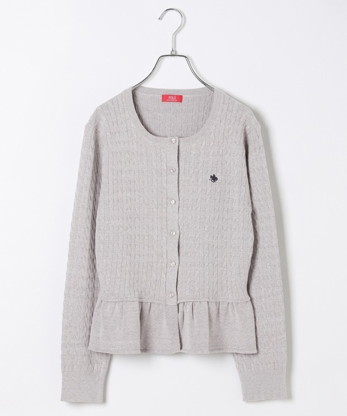 新品未開封　POLO BCS(ポロ・ビーシーエス)フリルヘムニットカーディガン Heather（ヘザー）の「【POLO BCS(ポロ・ビーシーエス)】フリルヘム