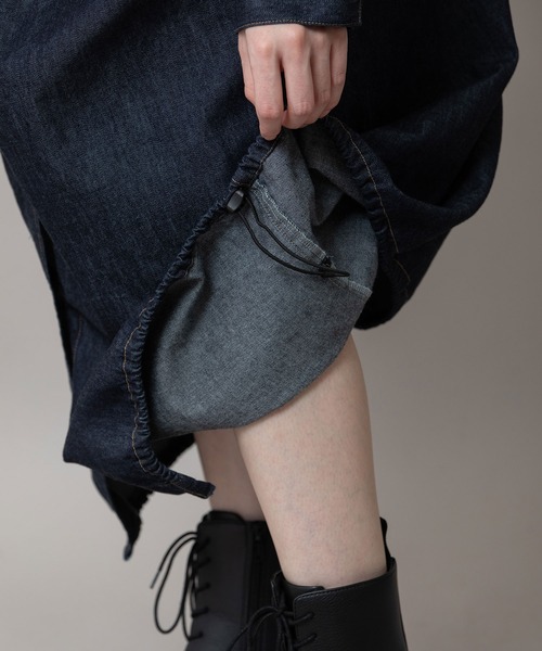 Munich（ミューニック）の「6ozスラブデニムシャツワンピース/ライトアウター（ワンピース・レディース・インディゴブルー/ライトグレー/ブラック・FREE）」の15枚目の写真