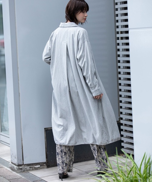 Munich（ミューニック）の「6ozスラブデニムシャツワンピース/ライトアウター（ワンピース・レディース・インディゴブルー/ライトグレー/ブラック・FREE）」の19枚目の写真