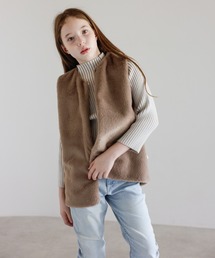 BONJOUR SAGAN enfant（ボンジュールサガンアンファン）の「【3-10才対応】フェイクファーベスト（ベスト）」