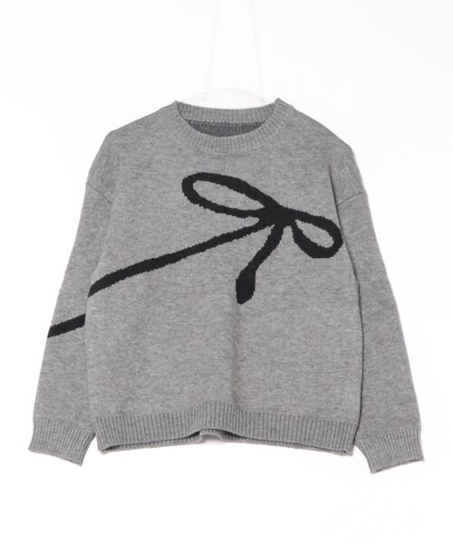 STYLEBLOCK(スタイルブロック)の「リボンプリントニット(ニット/セーター・レディース・ブラック/グレー/ベージュ系その他・FREE)」の5枚目の写真