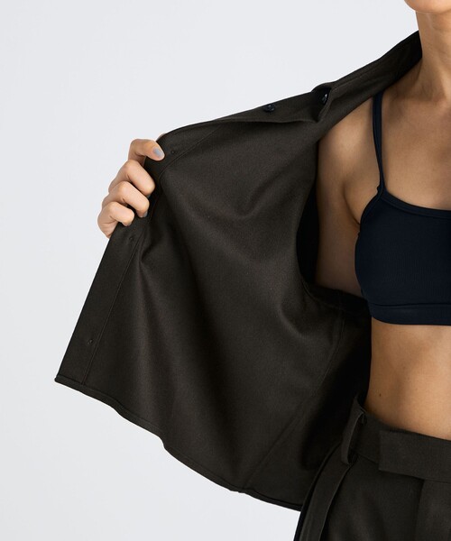 EDITION（エディション）の「ウールメルトンポプリン クロップドシャツ（シャツ/ブラウス・レディース・ブラック系その他/ダークブラウン・36/34）」の7枚目の写真