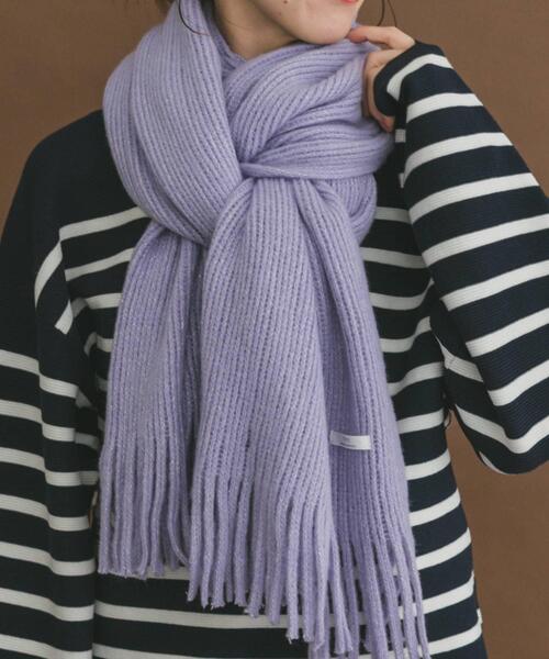 ITEMS URBANRESEARCH（アイテムズ アーバンリサーチ）の「グリッターソフトラッセルストール（マフラー・レディース・ラベンダー/チャコールグレー/アイボリー・-）」の3枚目の写真