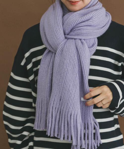 ITEMS URBANRESEARCH（アイテムズ アーバンリサーチ）の「グリッターソフトラッセルストール（マフラー・レディース・ラベンダー/チャコールグレー/アイボリー・-）」の7枚目の写真