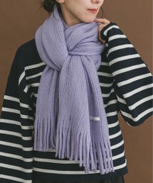 新品チンチラマフラー(ラベンダーパープル） vaniller オリジナルロゴ入り グラデーション チェック ストール