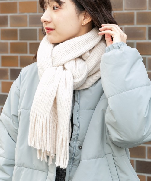 ITEMS URBANRESEARCH（アイテムズ アーバンリサーチ）の「グリッターソフトラッセルストール（マフラー・レディース・ラベンダー/チャコールグレー/アイボリー・-）」の15枚目の写真