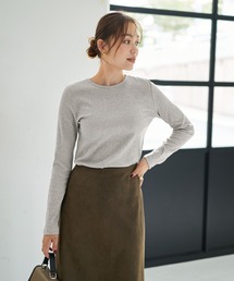 中太リブBASIC長袖カットソートップス