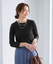 中太リブBASIC長袖カットソートップス