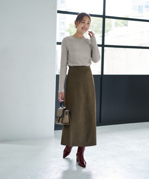 STYLE DELI（スタイルデリ）の「中太リブBASIC長袖カットソートップス（Tシャツ/カットソー・レディース・ホワイト/ブラック/ライトグレー/ネイビー・MEDIUM）」の5枚目の写真