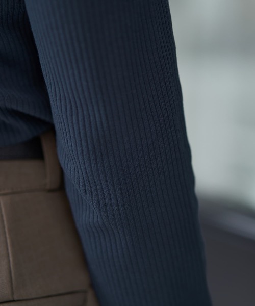 STYLE DELI（スタイルデリ）の「中太リブBASIC長袖カットソートップス（Tシャツ/カットソー・レディース・ホワイト/ブラック/ライトグレー/ネイビー・MEDIUM）」の18枚目の写真