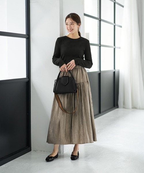 STYLE DELI（スタイルデリ）の「中太リブBASIC長袖カットソートップス（Tシャツ/カットソー・レディース・ホワイト/ブラック/ライトグレー/ネイビー・MEDIUM）」の22枚目の写真