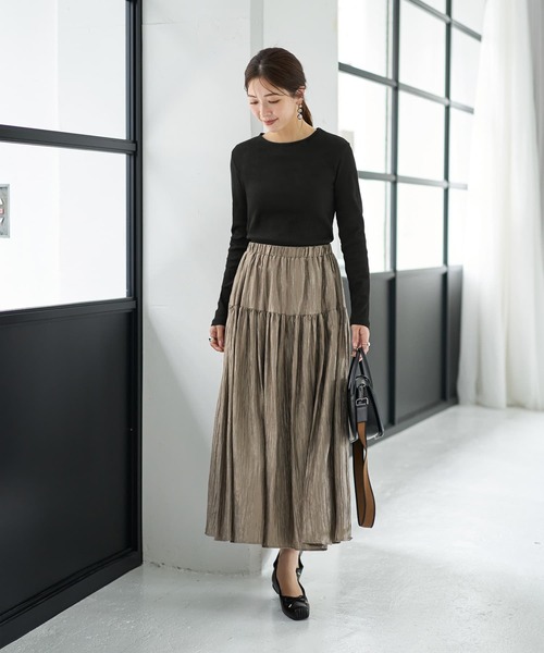 STYLE DELI（スタイルデリ）の「中太リブBASIC長袖カットソートップス（Tシャツ/カットソー・レディース・ホワイト/ブラック/ライトグレー/ネイビー・MEDIUM）」の20枚目の写真