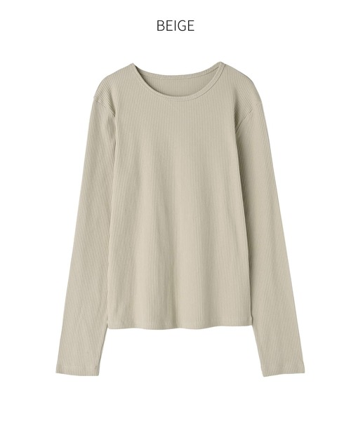 STYLE DELI(スタイルデリ)の「中太リブBASIC長袖カットソートップス(Tシャツ/カットソー・レディース・ホワイト/ブラック/ライトグレー/ネイビー・MEDIUM)」の20枚目の写真