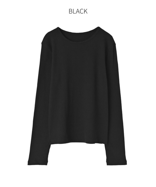 STYLE DELI(スタイルデリ)の「中太リブBASIC長袖カットソートップス(Tシャツ/カットソー・レディース・ホワイト/ブラック/ライトグレー/ネイビー・MEDIUM)」の19枚目の写真