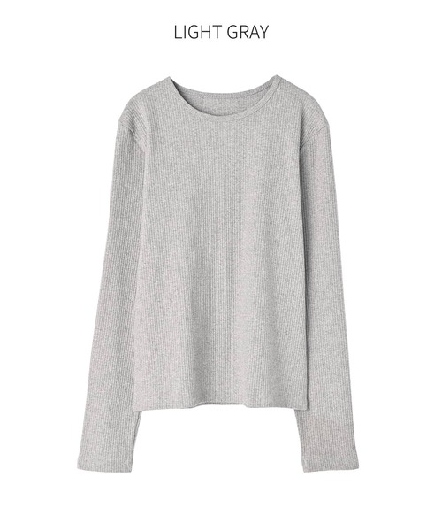 STYLE DELI(スタイルデリ)の「中太リブBASIC長袖カットソートップス(Tシャツ/カットソー・レディース・ホワイト/ブラック/ライトグレー/ネイビー・MEDIUM)」の17枚目の写真