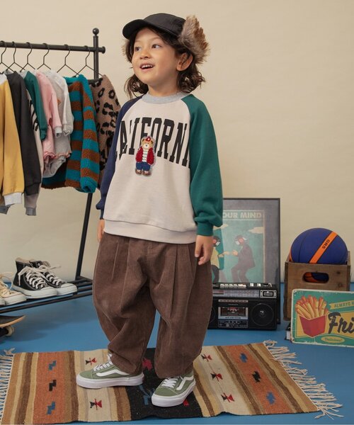 BREEZE（ブリーズ）の「バルーンタックコーデュロイパンツ_ジュニア対応（その他パンツ・キッズ・チャコール/ブラウン/ピンク/サックスブルー・80/90/100/110/120/130/140/150）」の5枚目の写真