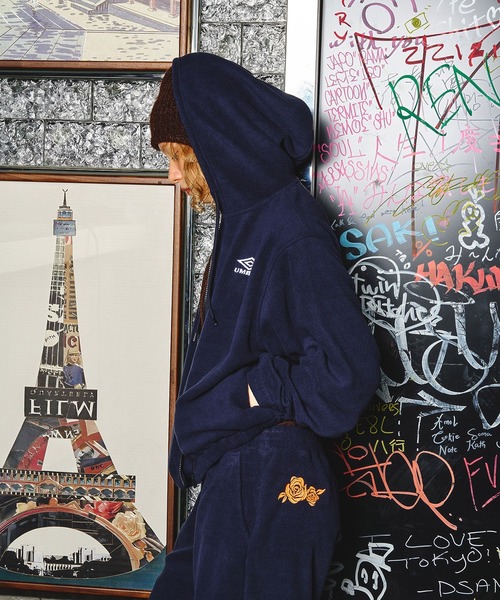 bonbonero アンバー UMBRO × ROSE BUD)ZIP-UP FLEECE HOODIE（パーカー）｜UMBRO（アンブロ