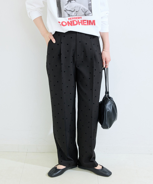 B.C STOCK（ベーセーストック）の「《追加》手洗い可 / ドットフロッキースティックパンツ（スラックス・レディース・ブラック/チャコールグレー・SMALL/MEDIUM）」の15枚目の写真