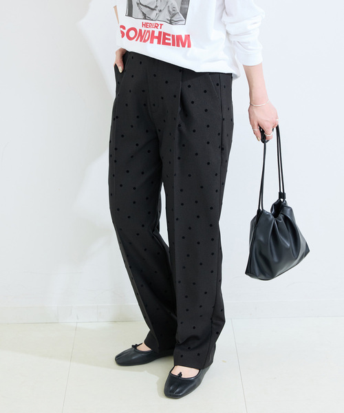 B.C STOCK（ベーセーストック）の「《追加》手洗い可 / ドットフロッキースティックパンツ（スラックス・レディース・ブラック/チャコールグレー・SMALL/MEDIUM）」の17枚目の写真