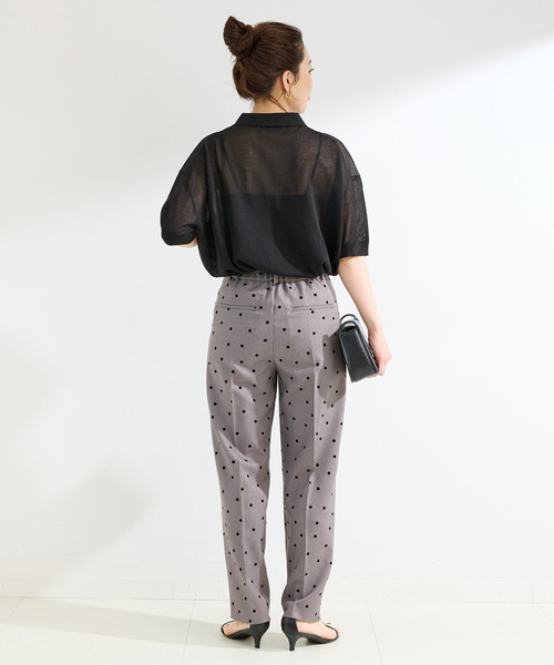 B.C STOCK（ベーセーストック）の「《追加》手洗い可 / ドットフロッキースティックパンツ（スラックス・レディース・ブラック/チャコールグレー・SMALL/MEDIUM）」の3枚目の写真