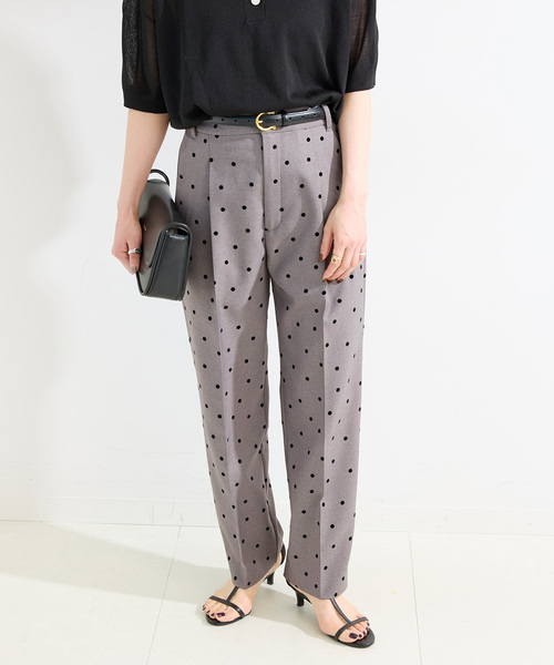 B.C STOCK（ベーセーストック）の「《追加》手洗い可 / ドットフロッキースティックパンツ（スラックス・レディース・ブラック/チャコールグレー・SMALL/MEDIUM）」の4枚目の写真