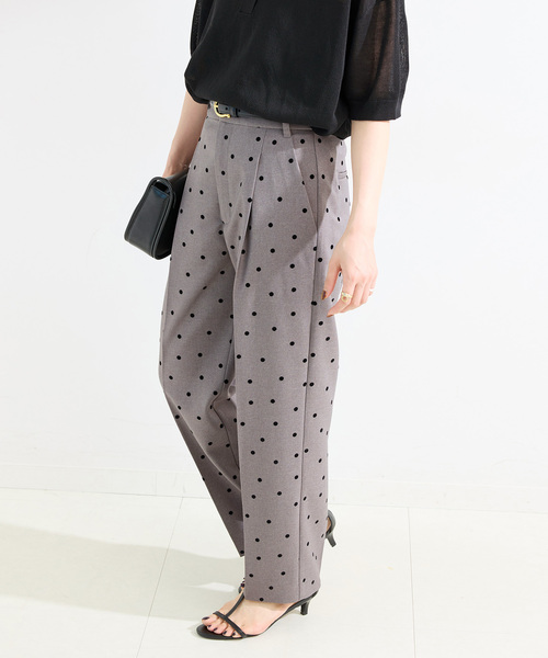 B.C STOCK（ベーセーストック）の「《追加》手洗い可 / ドットフロッキースティックパンツ（スラックス・レディース・ブラック/チャコールグレー・SMALL/MEDIUM）」の5枚目の写真