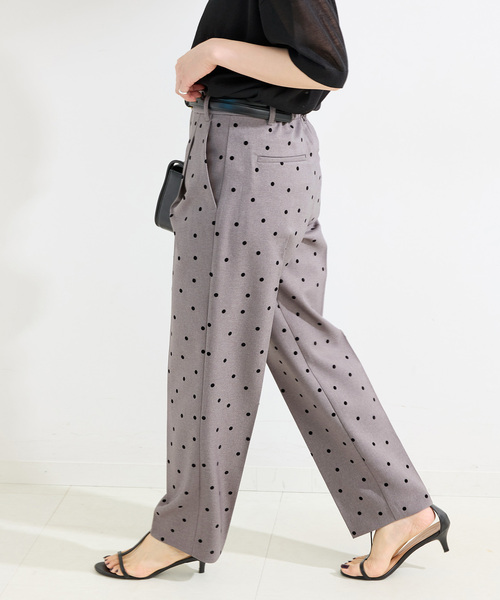 B.C STOCK（ベーセーストック）の「《追加》手洗い可 / ドットフロッキースティックパンツ（スラックス・レディース・ブラック/チャコールグレー・SMALL/MEDIUM）」の6枚目の写真