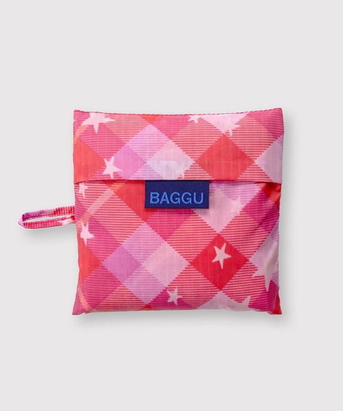 BAGGU(バグー)の「STANDARD BAGGU 606.ピンクスターチェック(エコバッグ/サブバッグ・レディース・ピンク・FREE)」の3枚目の写真