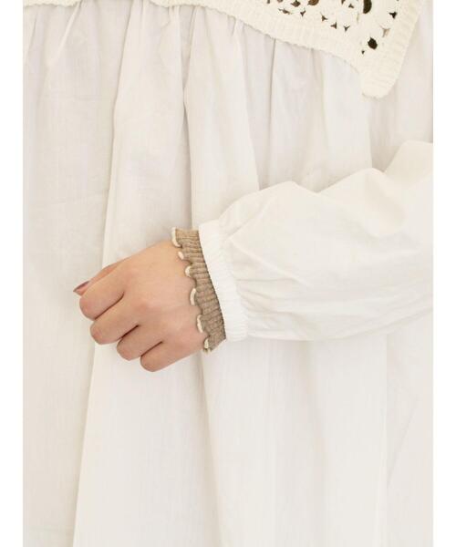 Samansa Mos2（サマンサ モスモス）の「花柄ニット+布帛切替チュニック（ニット/セーター・レディース・モカ/オレンジ/キナリ/ブラック/カーキ・F）」の14枚目の写真