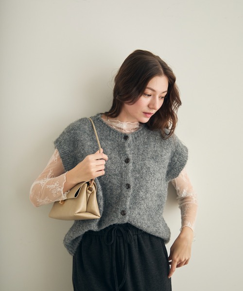 Lunea（ルネア）の「ミックスカラーニットベスト（ベスト・レディース・オリーブ/グレー・FREE）」の12枚目の写真
