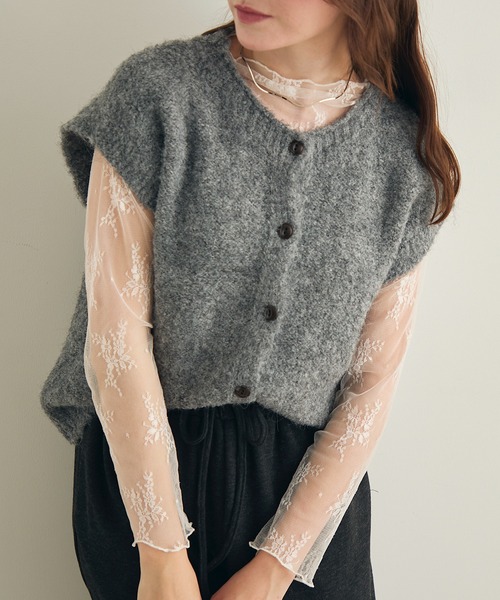 Lunea（ルネア）の「ミックスカラーニットベスト（ベスト・レディース・オリーブ/グレー・FREE）」の10枚目の写真