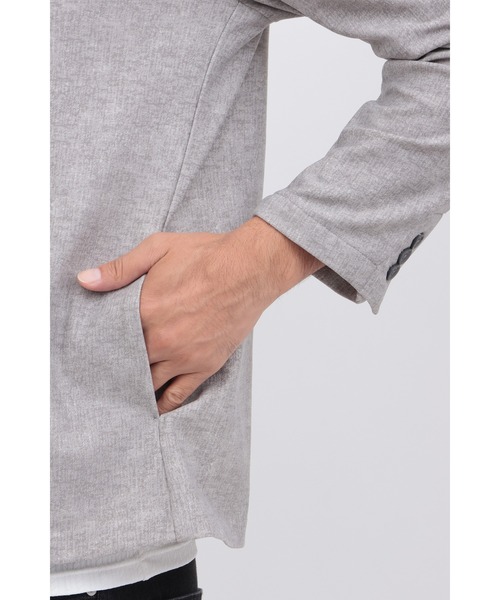 HIGH STREET(ハイストリート)の「ヒートパフォーマーノーカラーJK(ノーカラージャケット・メンズ・ブラック/グレー/ネイビー・MEDIUM/LARGE/LL)」の10枚目の写真