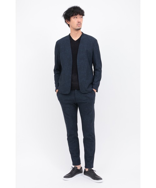 HIGH STREET(ハイストリート)の「ヒートパフォーマーノーカラーJK(ノーカラージャケット・メンズ・ブラック/グレー/ネイビー・MEDIUM/LARGE/LL)」の4枚目の写真