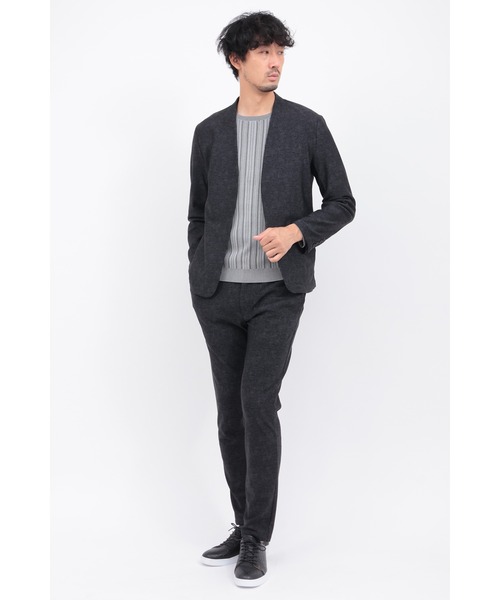 HIGH STREET(ハイストリート)の「ヒートパフォーマーノーカラーJK(ノーカラージャケット・メンズ・ブラック/グレー/ネイビー・MEDIUM/LARGE/LL)」の13枚目の写真