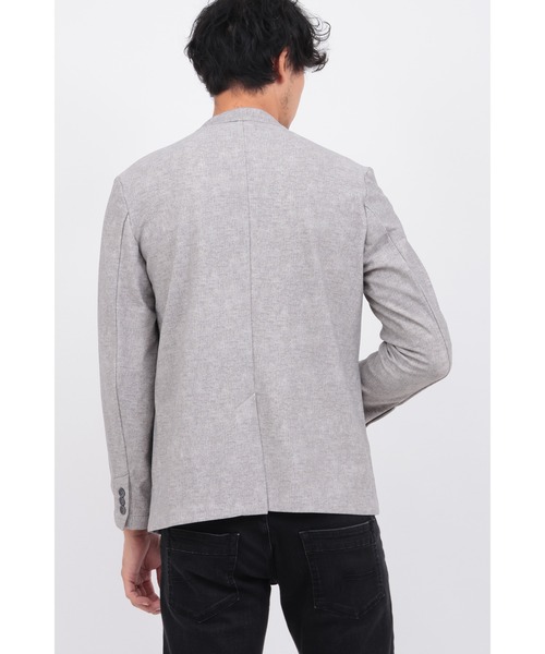 HIGH STREET(ハイストリート)の「ヒートパフォーマーノーカラーJK(ノーカラージャケット・メンズ・ブラック/グレー/ネイビー・MEDIUM/LARGE/LL)」の7枚目の写真